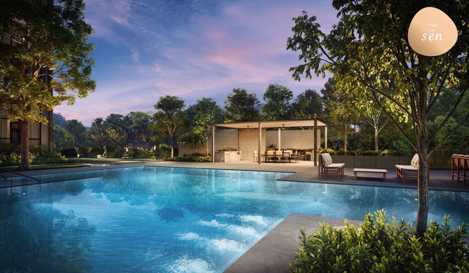 The BBQ pavilion beside the family pool, artist's impression