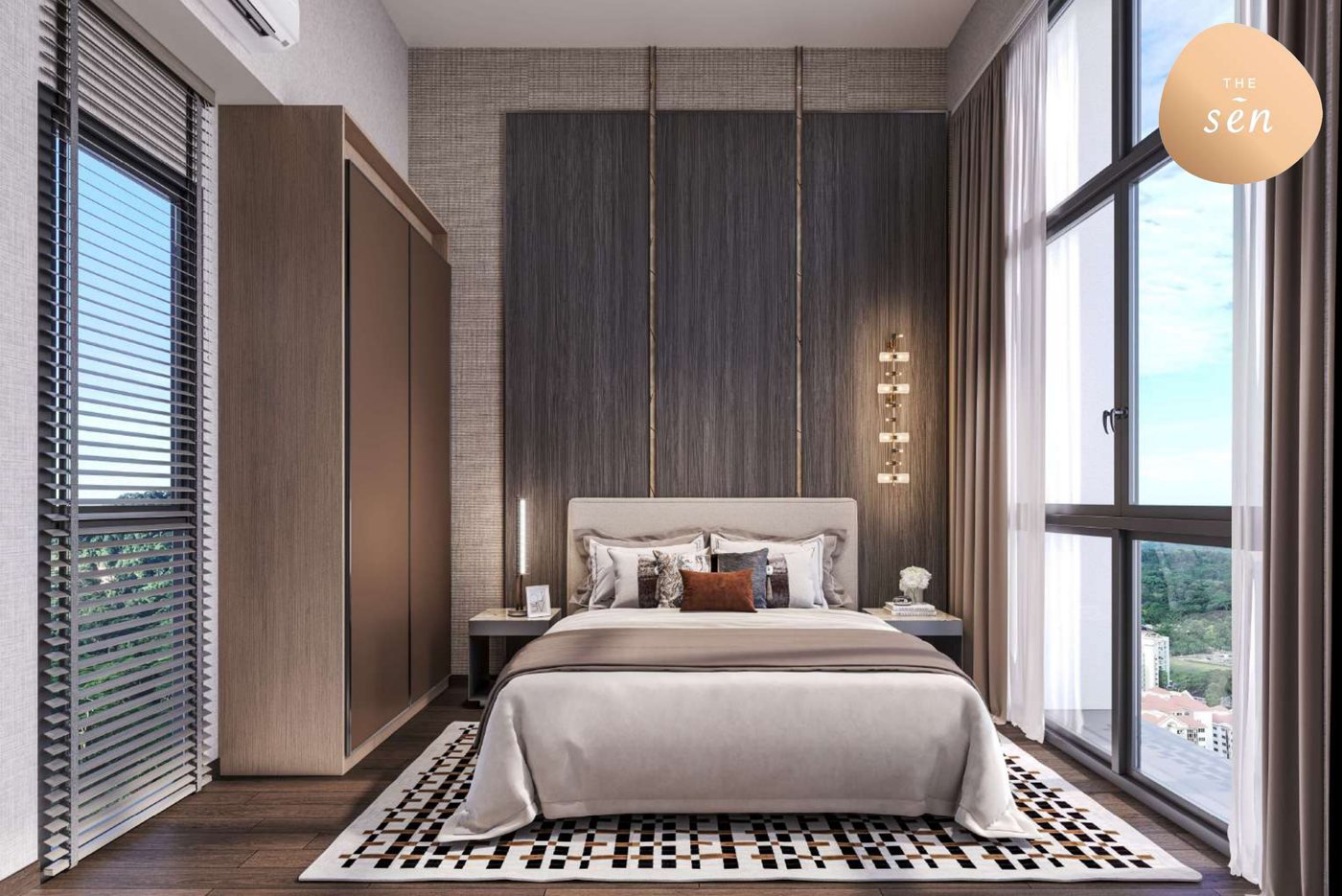 A master bedroom at The Sen, artist's impression
