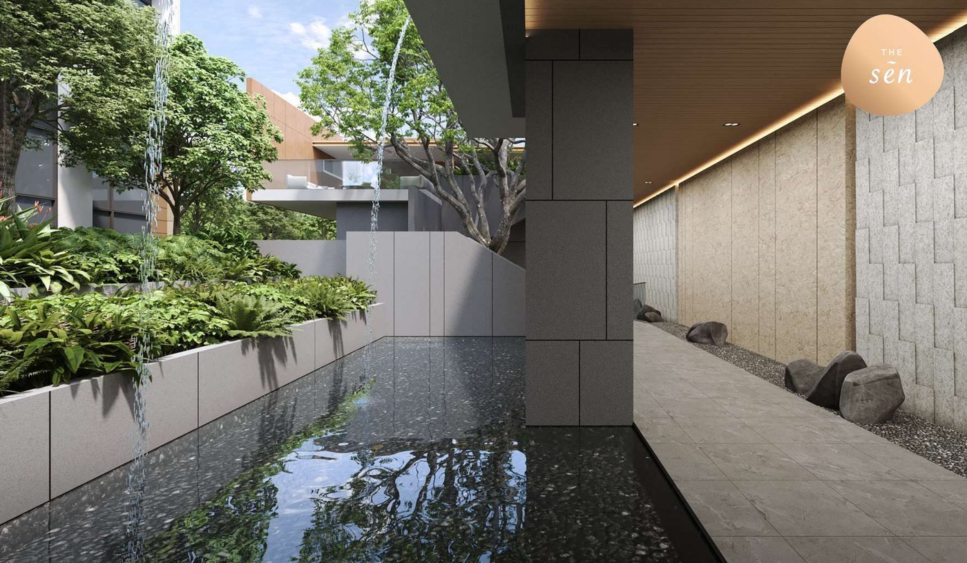 Serenity Walk, the water channel along the boundary wall, artist's impression